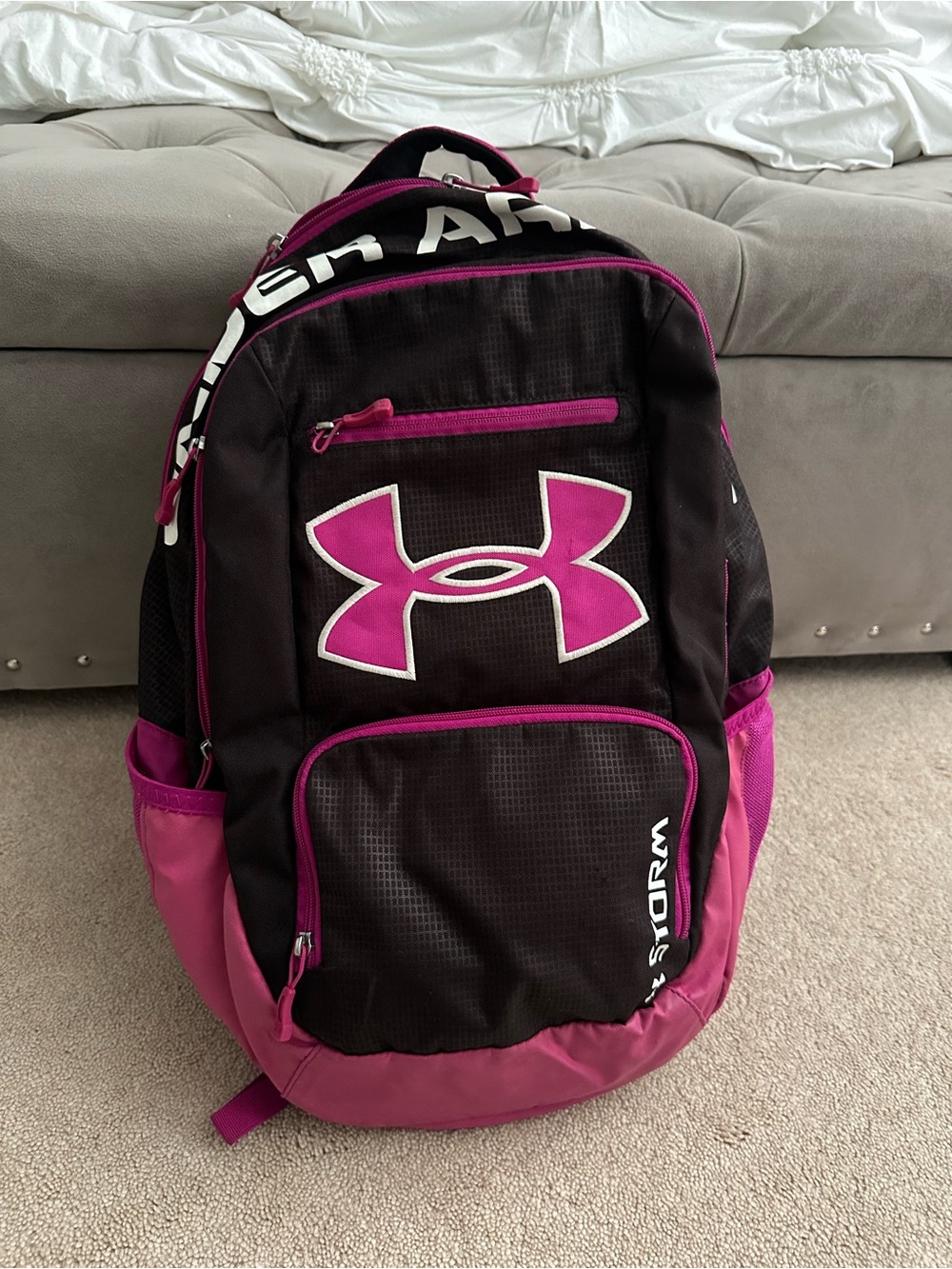Under Armour Storm Black and Pink Logo Sport Backpack